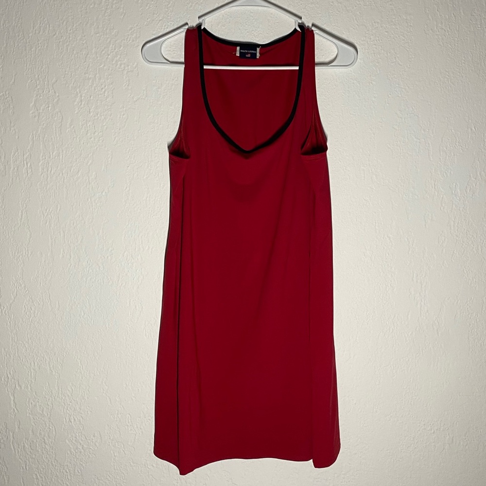 Ralph Lauren Sport Red Stretchy Sleeveless Dress with Logo